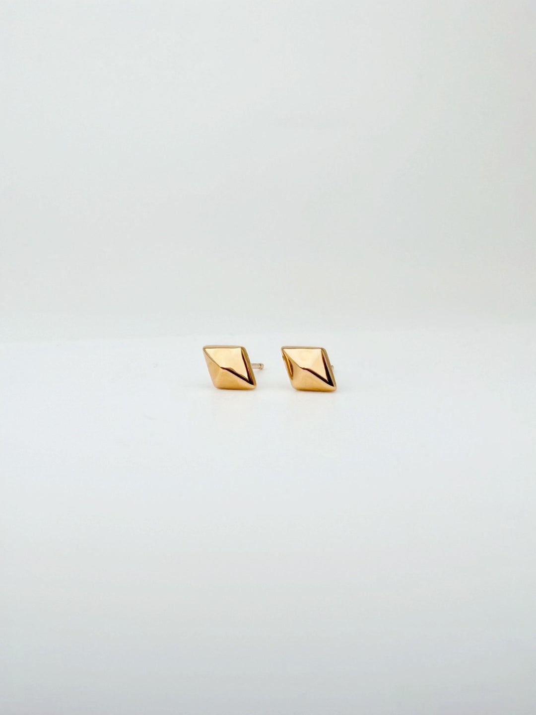 18K Real Gold  Mini Diamond Shaped Stud Earrings | Minimalist Everyday Jewelry4