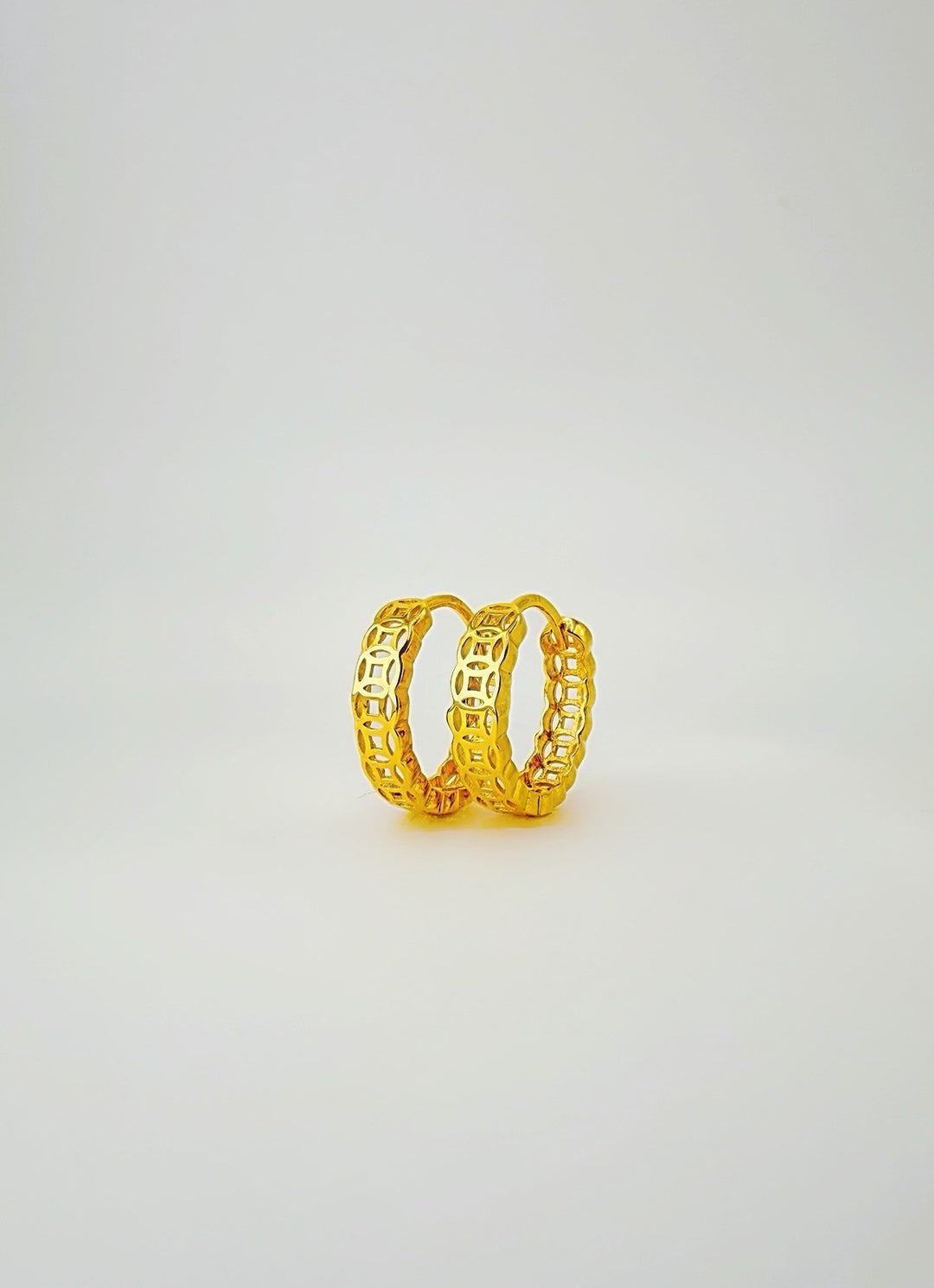 18K Solid Gold Huggies 9mm Money Catcher Hoop Earrings  Best for Second Piercing1