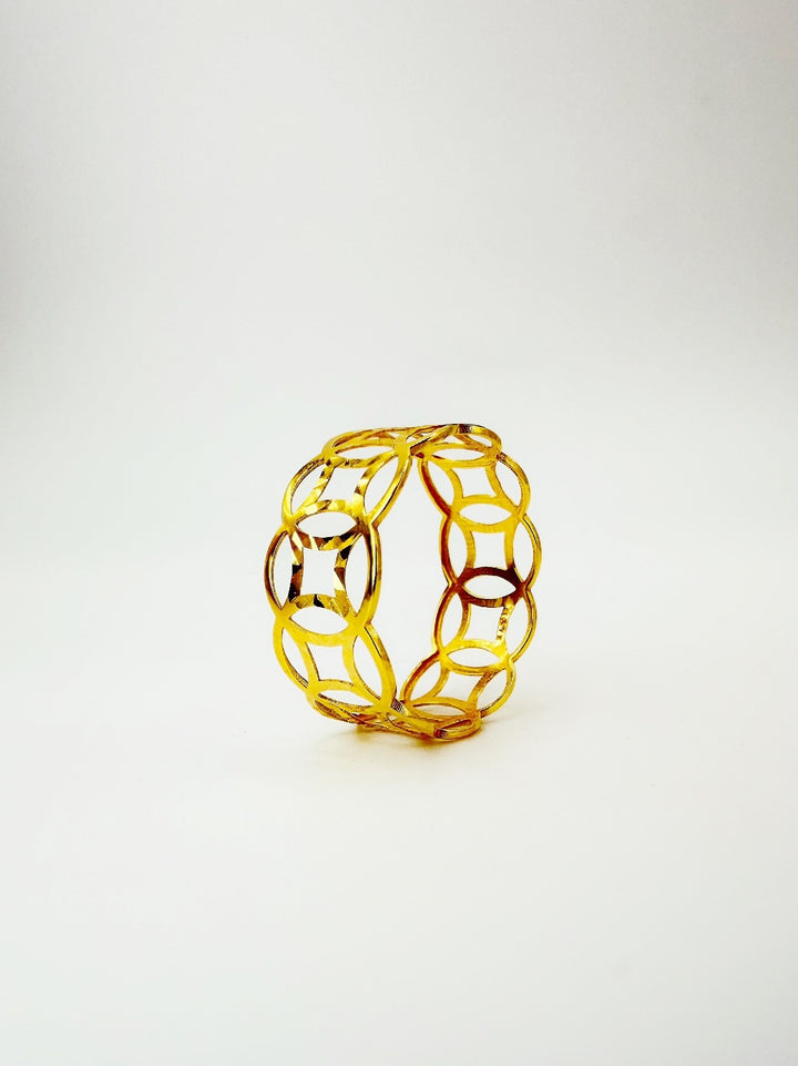 18K Solid Gold Ring Money Catcher  Ring size 6.5  lightweight stackable0