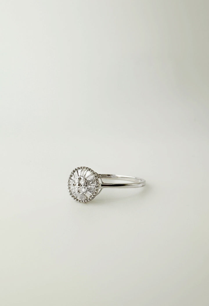 18K Solid Gold Diamond Ring 0.50ct Cluster Round VS Natural Fine Jewelry1