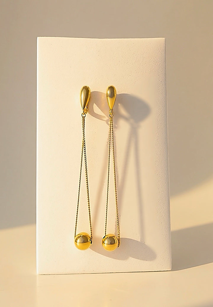 18K Real Gold Drop Earrings Teardrop Dangle 2.75 Real Gold Minimalist5