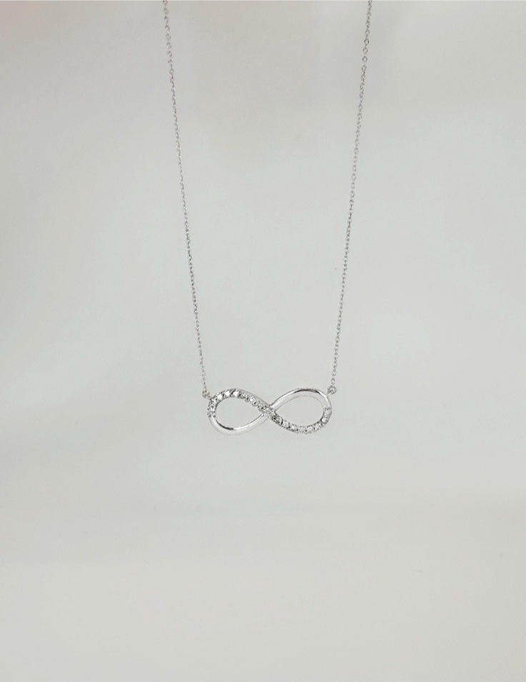 18K Solid Gold Infinity Diamond Necklace 0.20CT VS Dainty Fine Jewelry Gift1