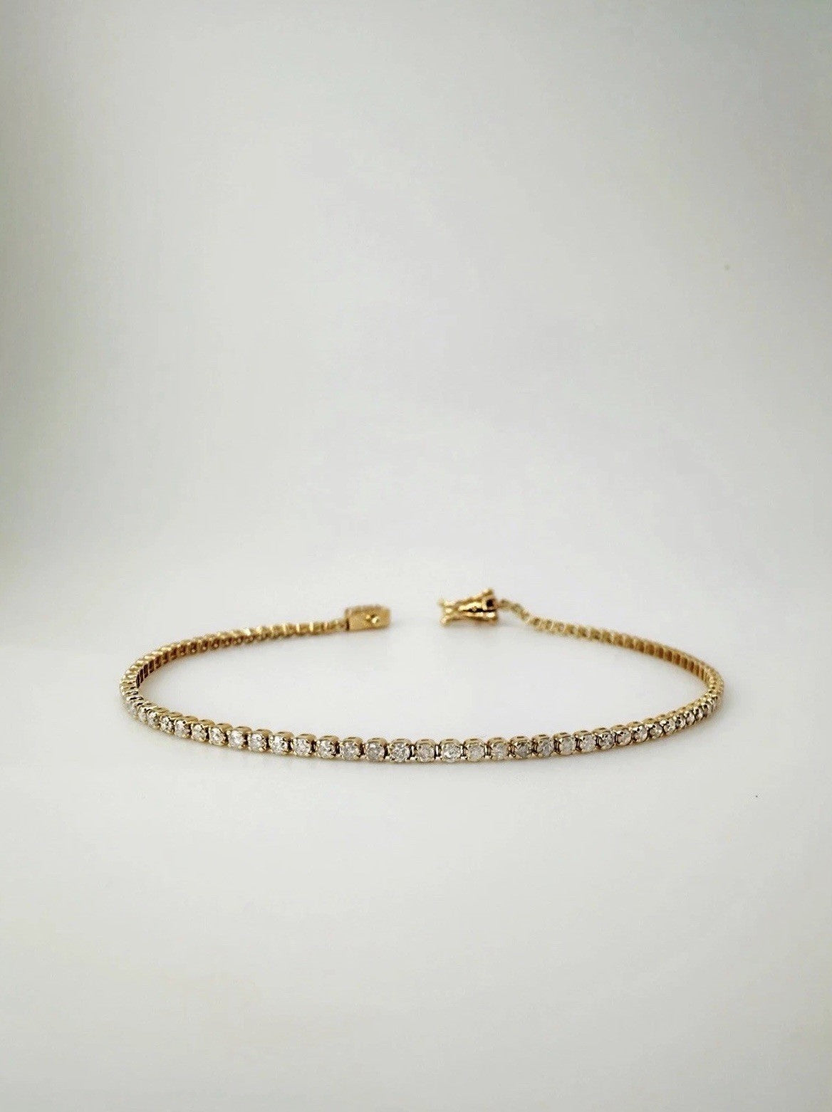 18K Solid Gold Diamond Tennis Bracelet 1.15CT VS Natural Fine Jewelry1