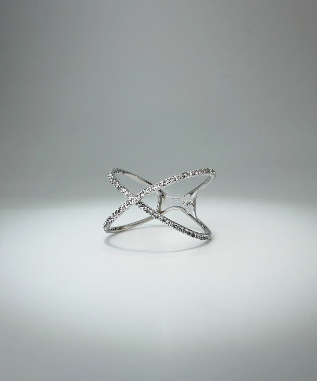 18K Solid Gold Diamond Ring Infinity Wrap Crisscross Bangle Minimalist Ring3
