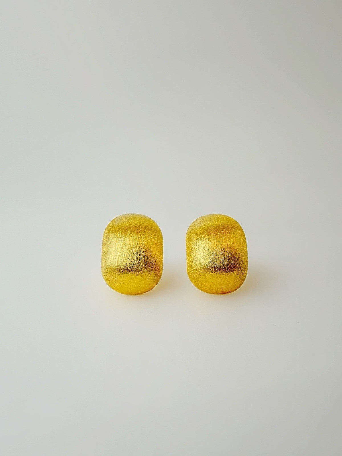 18K Real Gold Cushion Earrings Japan Electroform Lightweight Statement Hoops1