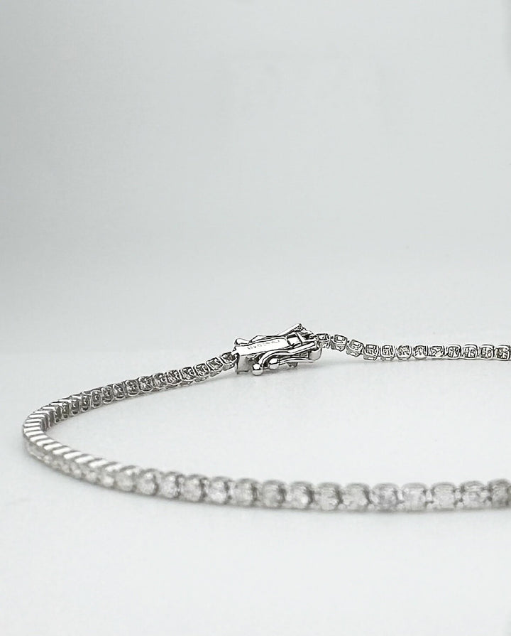 18K Stamped Solid Gold Diamond Tennis Bracelet 1.15  CT VS size 7.5 Dainty0