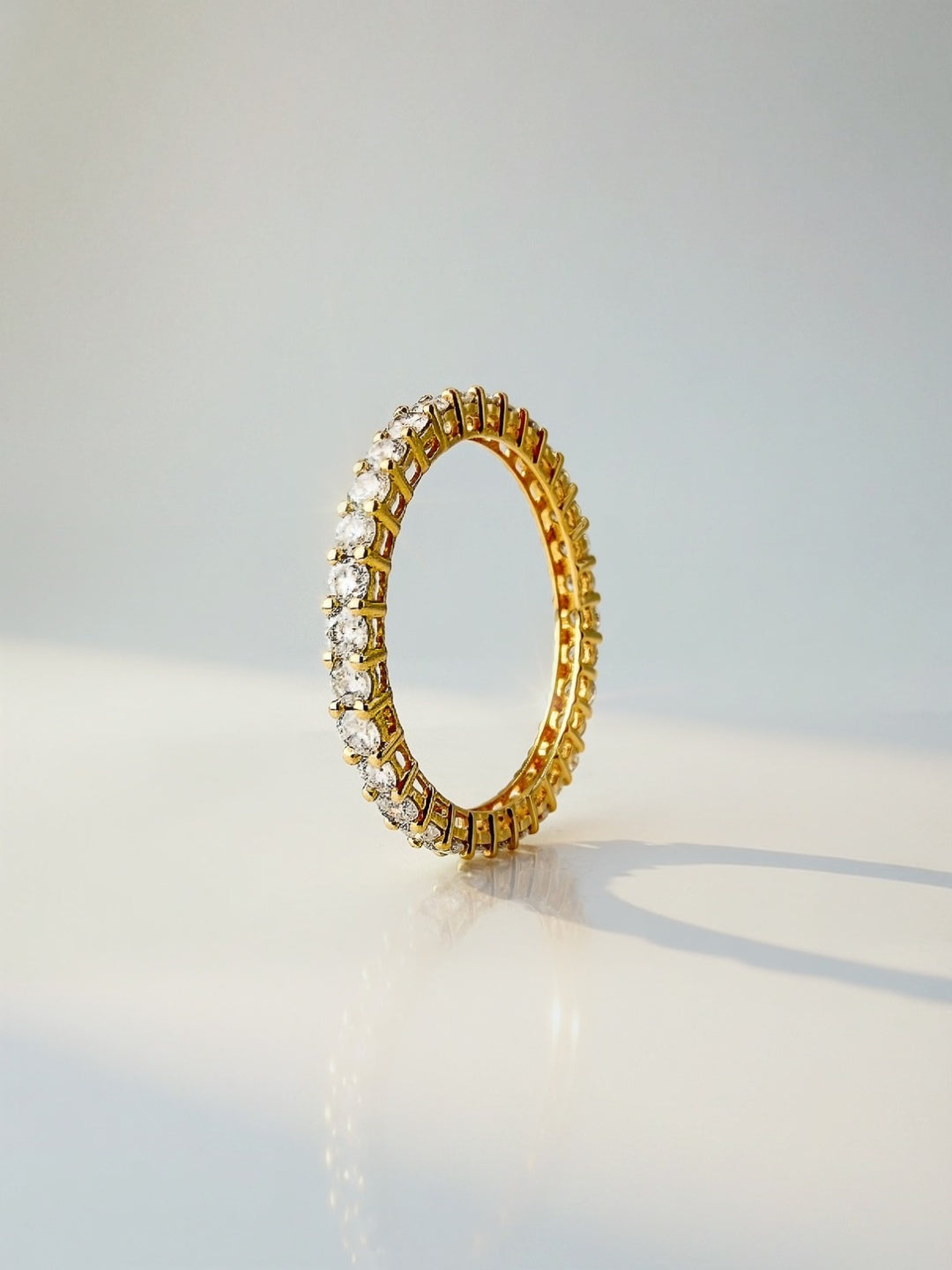 18K Solid Gold Diamond Full Eternity Ring 1 Carat Stackable Wedding Band0