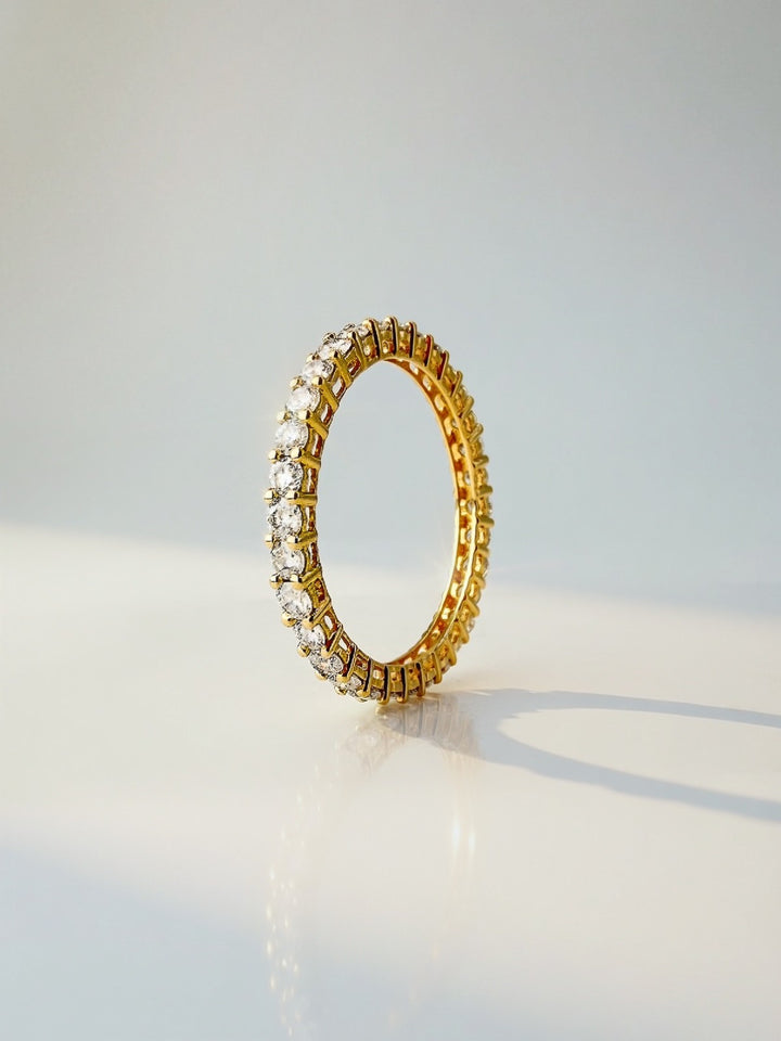 18K Solid Gold Diamond Full Eternity Ring 1 Carat Stackable Wedding Band0