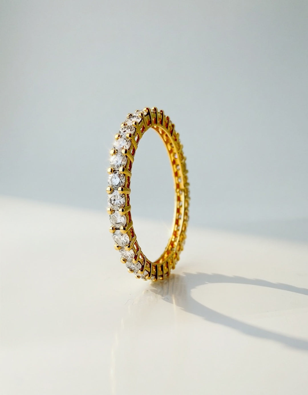 18K Solid Gold Diamond Full Eternity Ring 1 Carat Stackable Wedding Band1