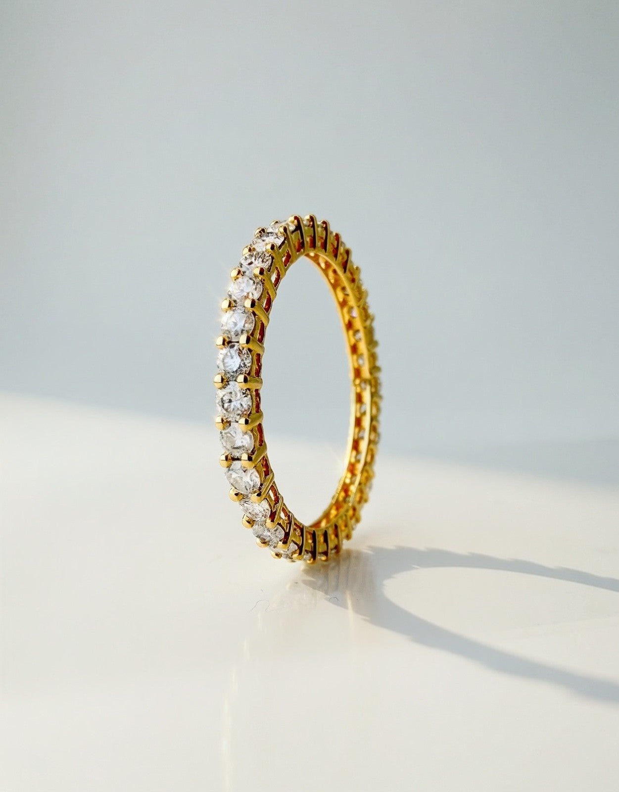 18K Solid Gold Diamond Full Eternity Ring 1 Carat Stackable Wedding Band1