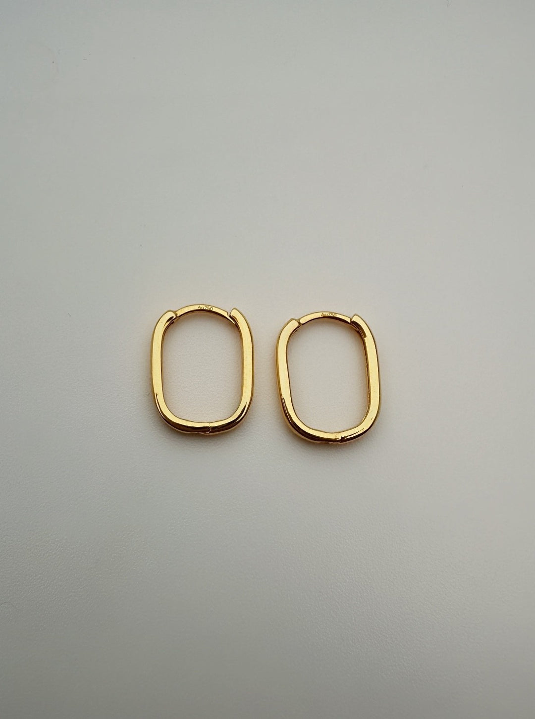 18K Solid Gold Hoop Earrings 14mm Minimalist Real Gold Gift Her5