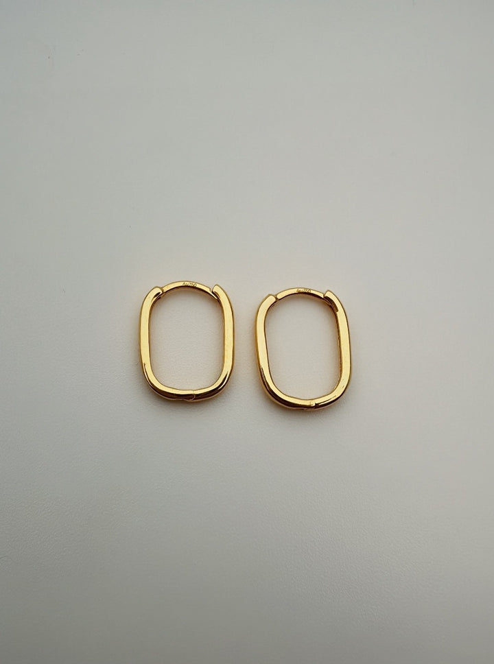 18K Solid Gold Hoop Earrings 14mm Minimalist Real Gold Gift Her5