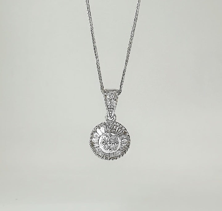 18K Solid Gold Natural Diamond Necklace 0.25ct Box Chain Adjustable0