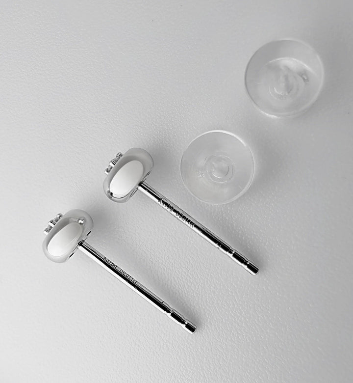 18K Solid Gold Bezel Diamond Stud Earrings 0.02ct VS Natural Dainty Gift6