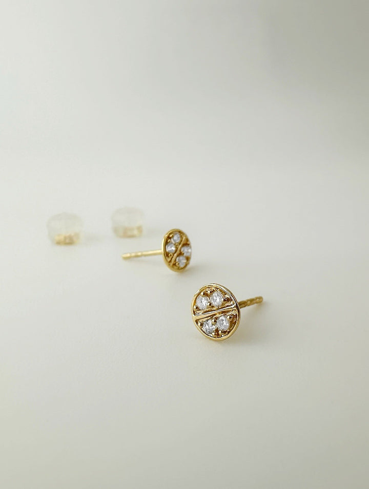 18K Solid Gold Natural Diamond Stud Earrings 0.10ct Minimalist Fine Jewelry2