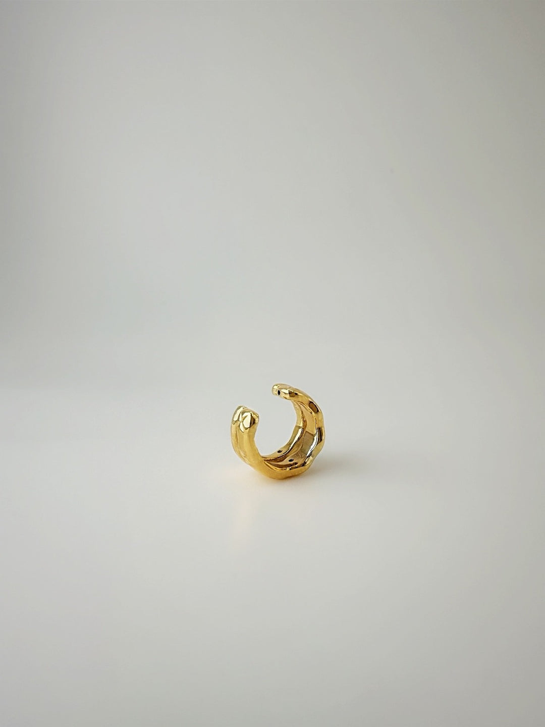 18K REAL Gold Single Ear Cuff Japan Electroform Minimalist Real Gold0