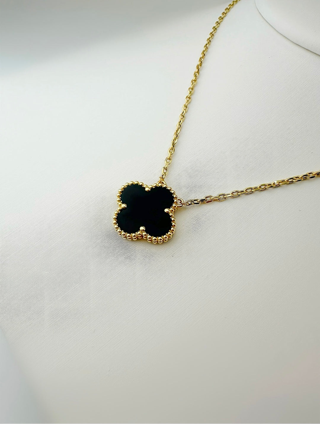 The Black Onyx 15mm Floral Necklace