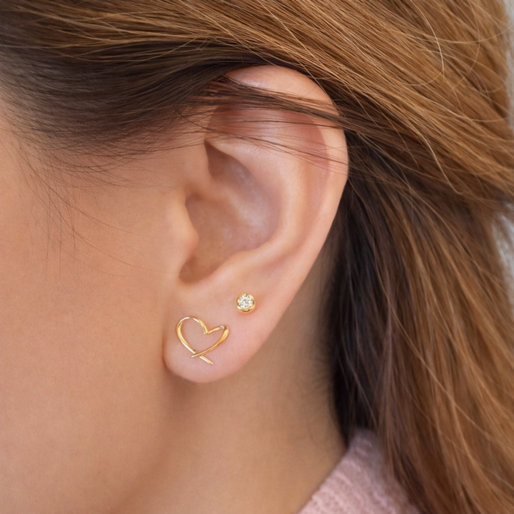 The Signature Heart Stud Earrings