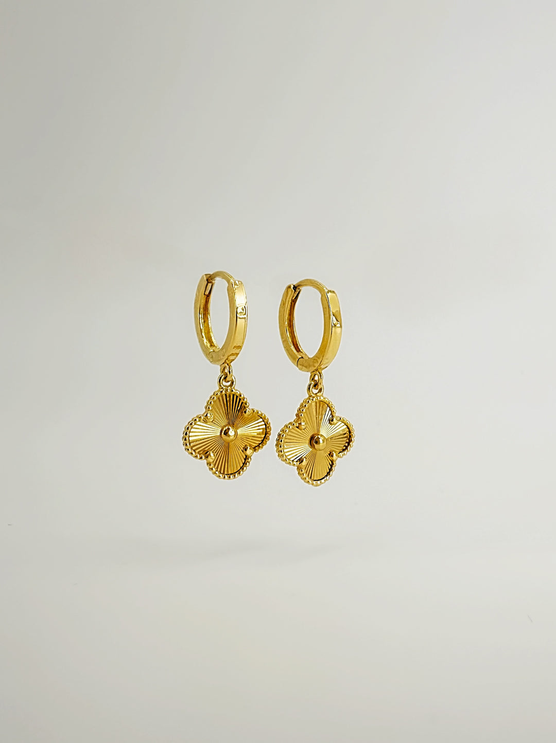 The Gold Floral Dangle Drop Earrings