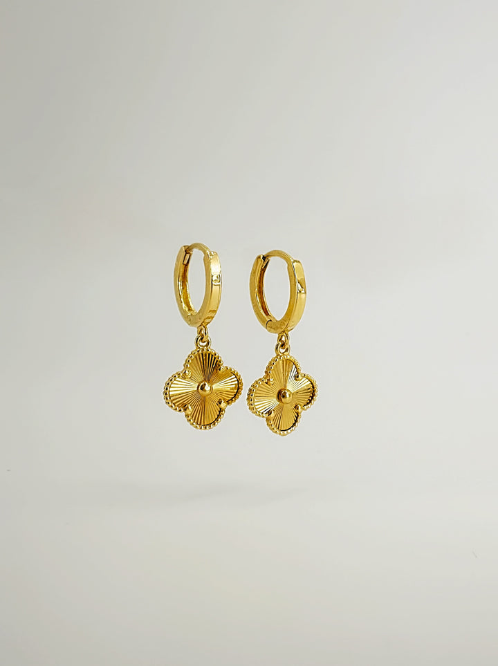 The Gold Floral Dangle Drop Earrings