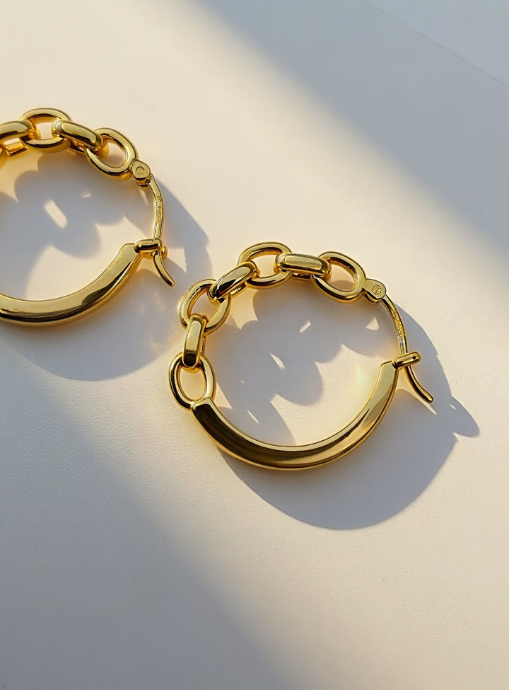 The Chain Link Hoop Earrings