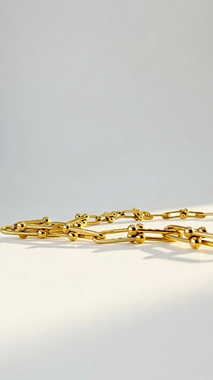 18K Real Gold HARDWARE CHAIN necklace
