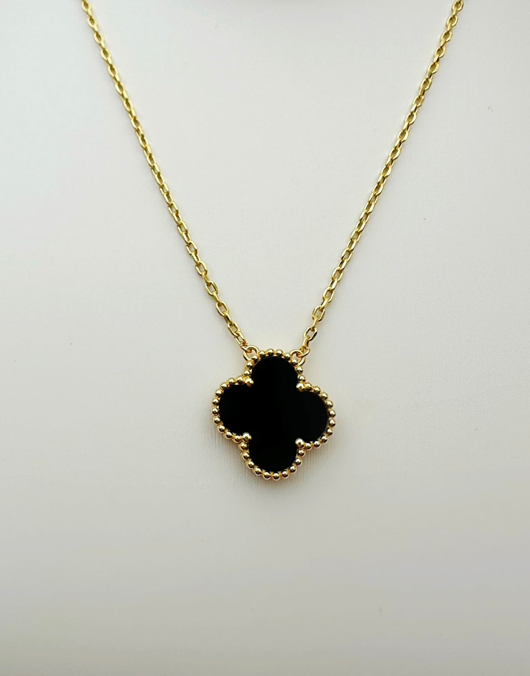 The Black Onyx 15mm Floral Necklace