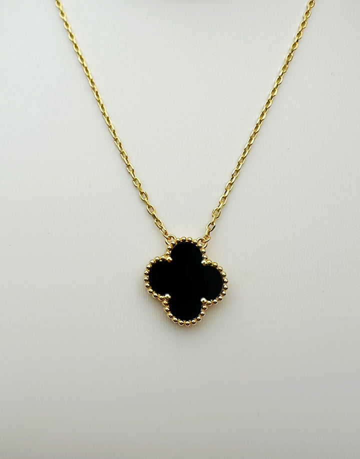 The Black Onyx 15mm Floral Necklace