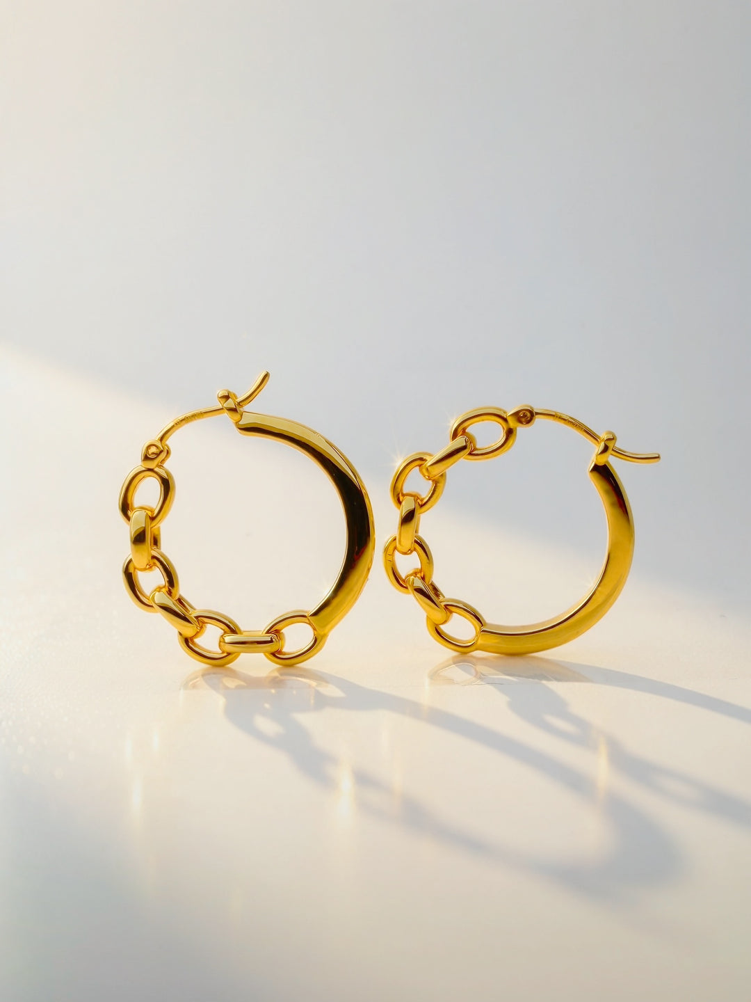 The Chain Link Hoop Earrings
