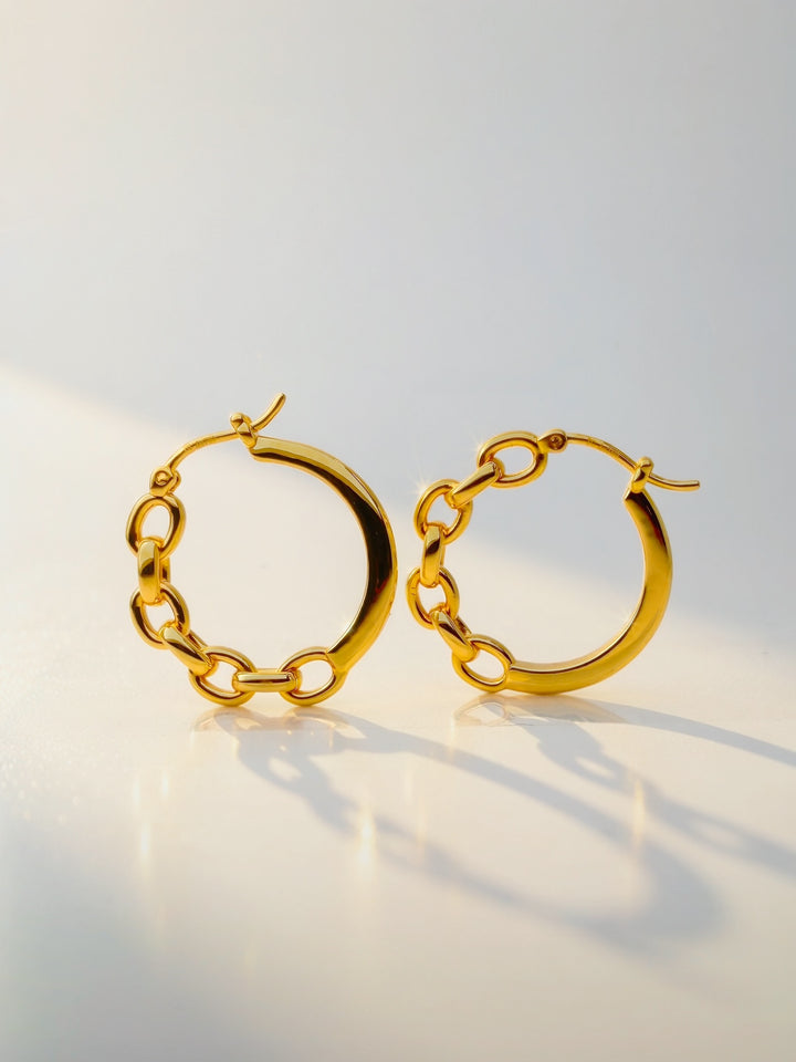 The Chain Link Hoop Earrings