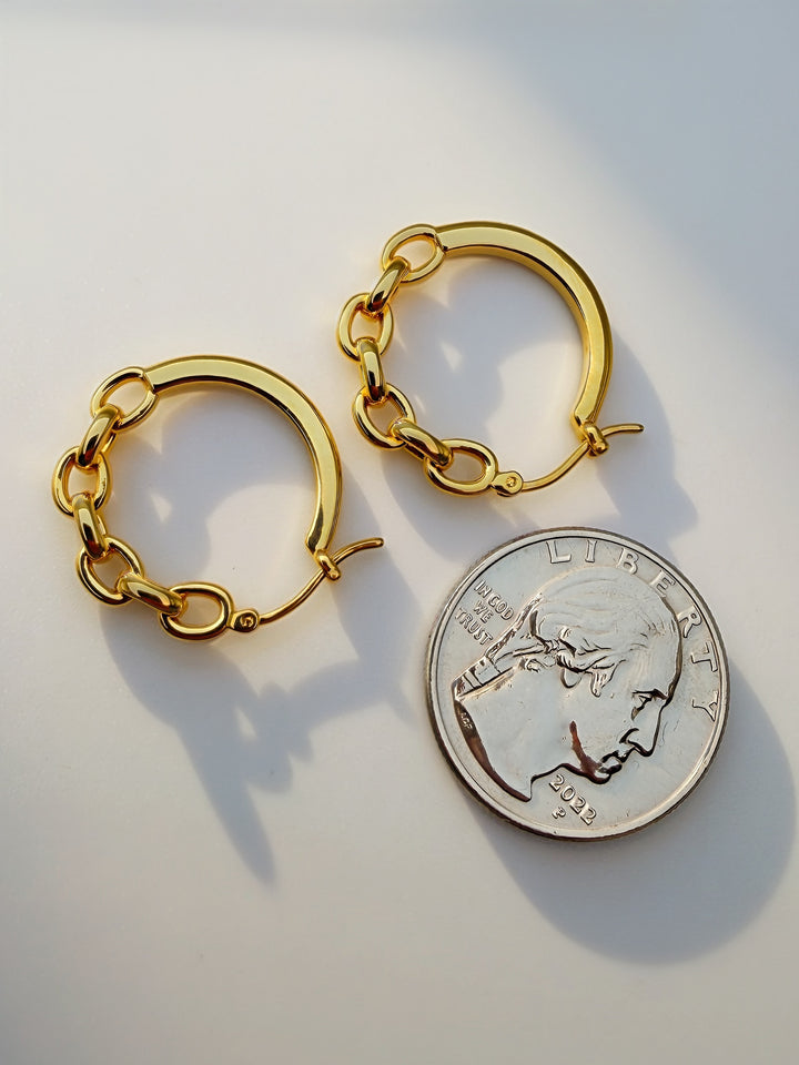 The Chain Link Hoop Earrings