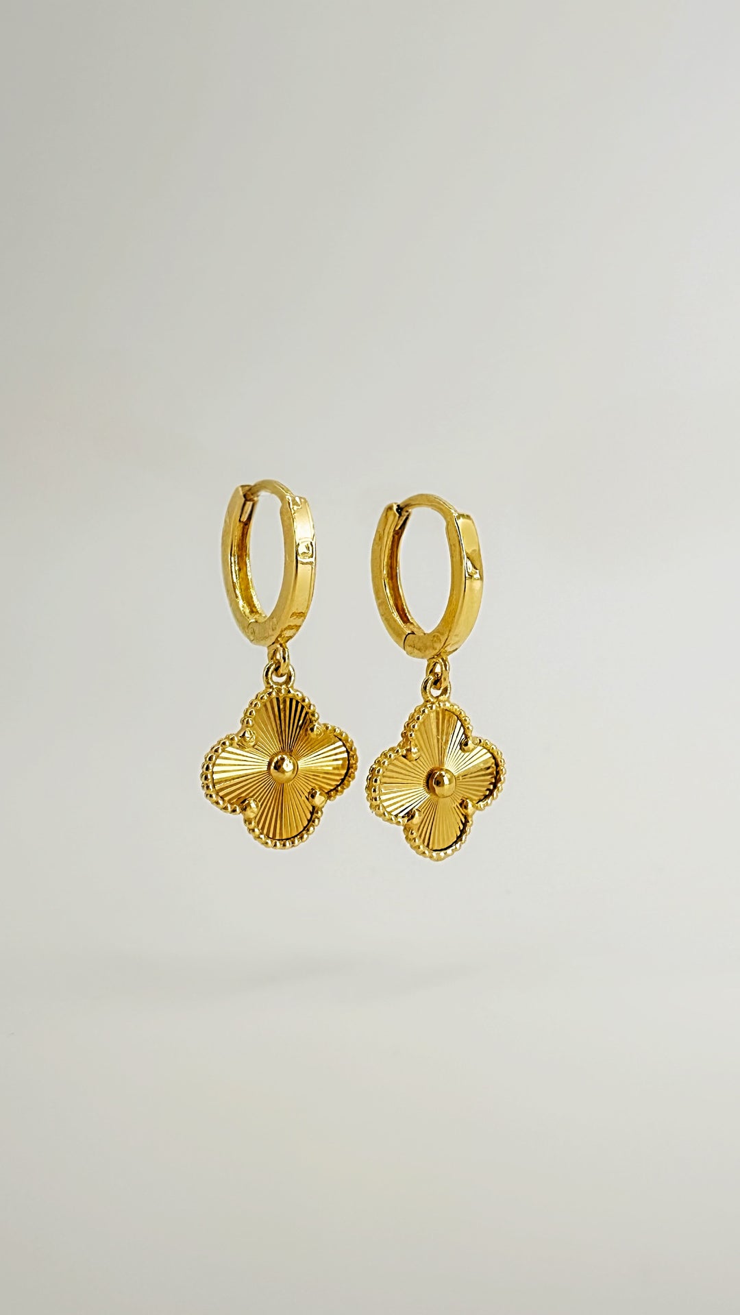 The Gold Floral Dangle Drop Earrings