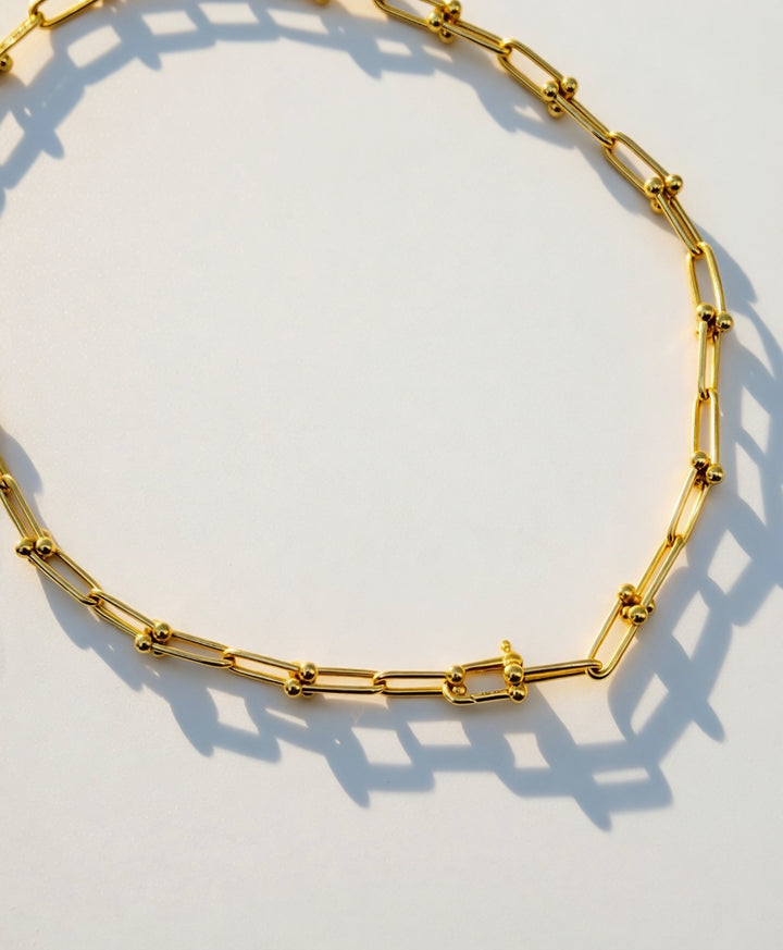18K Real Gold HARDWARE CHAIN necklace