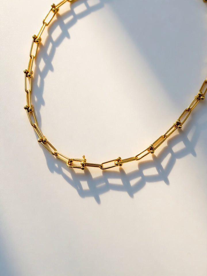 18K Real Gold HARDWARE CHAIN necklace