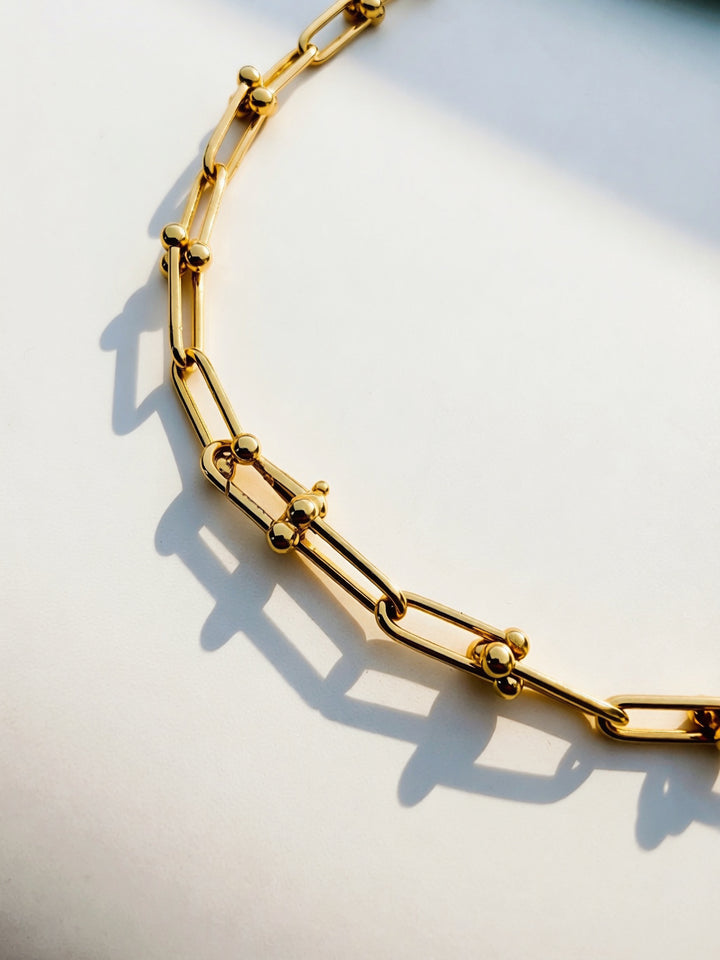 18K Real Gold HARDWARE CHAIN necklace