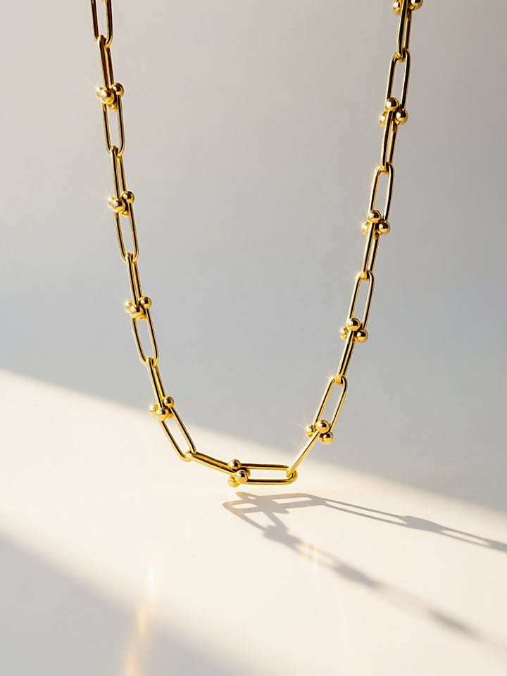 18K Real Gold HARDWARE CHAIN necklace