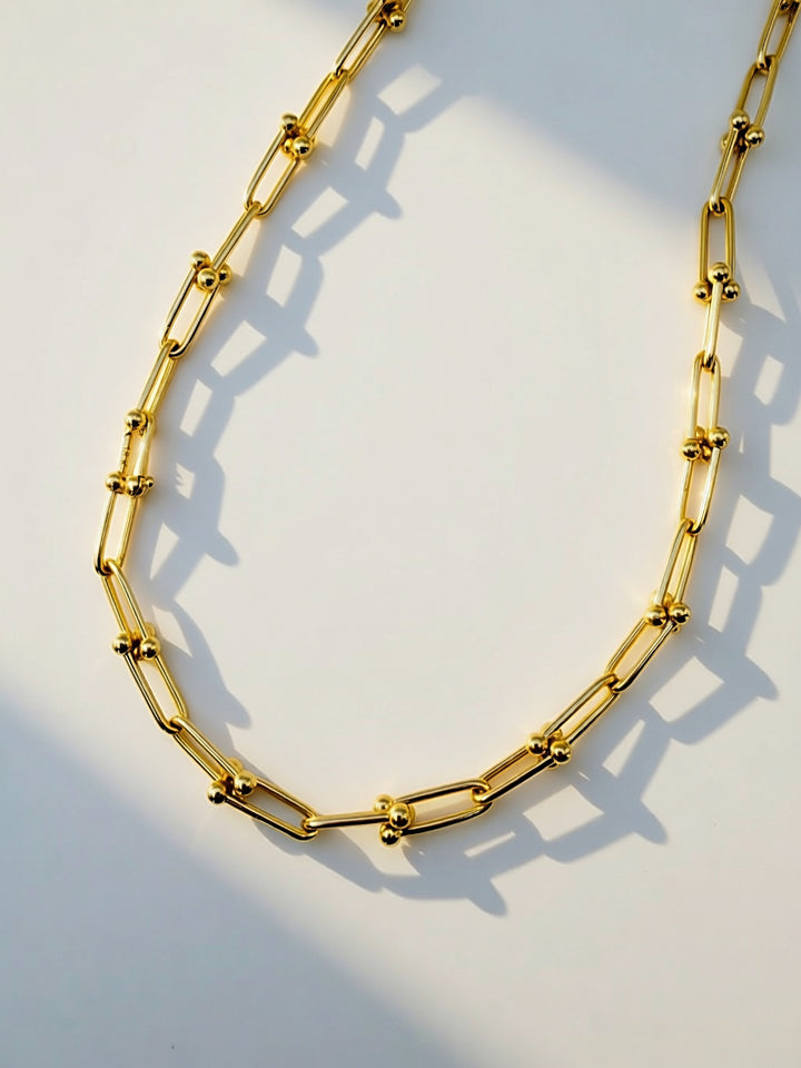 18K Real Gold HARDWARE CHAIN necklace
