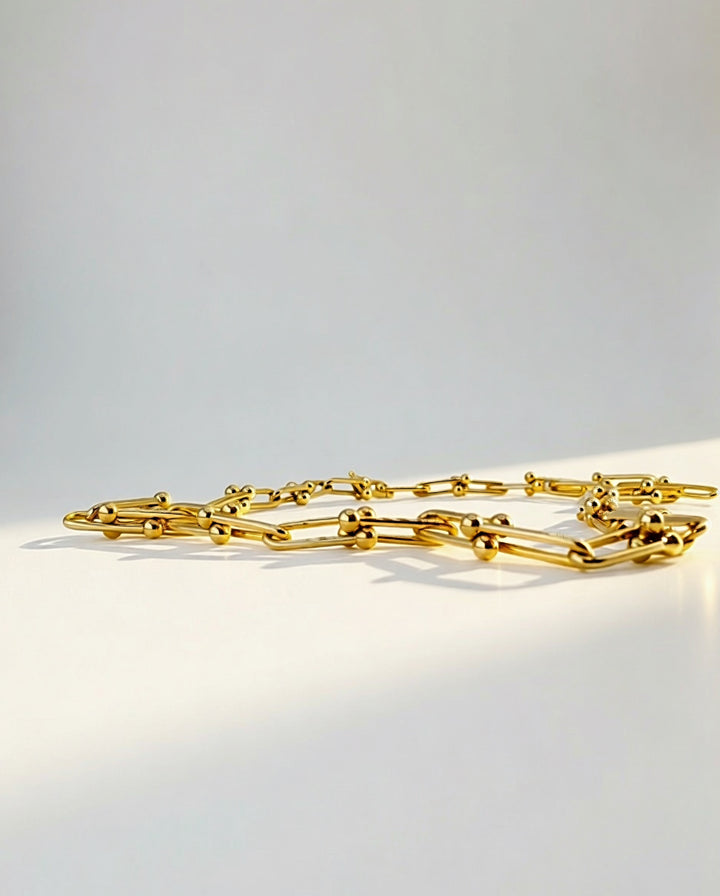 18K Real Gold HARDWARE CHAIN necklace