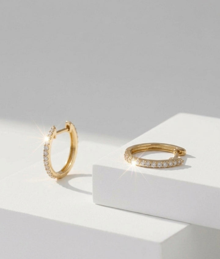 The Best Diamond Gold Huggies