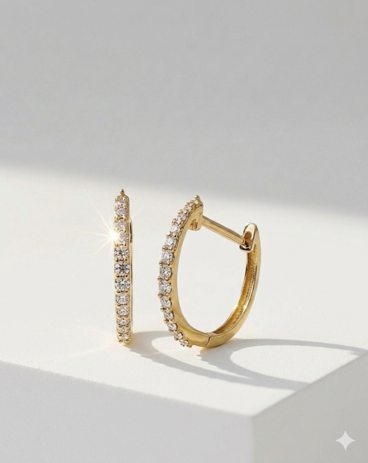 The Best Diamond Gold Huggies