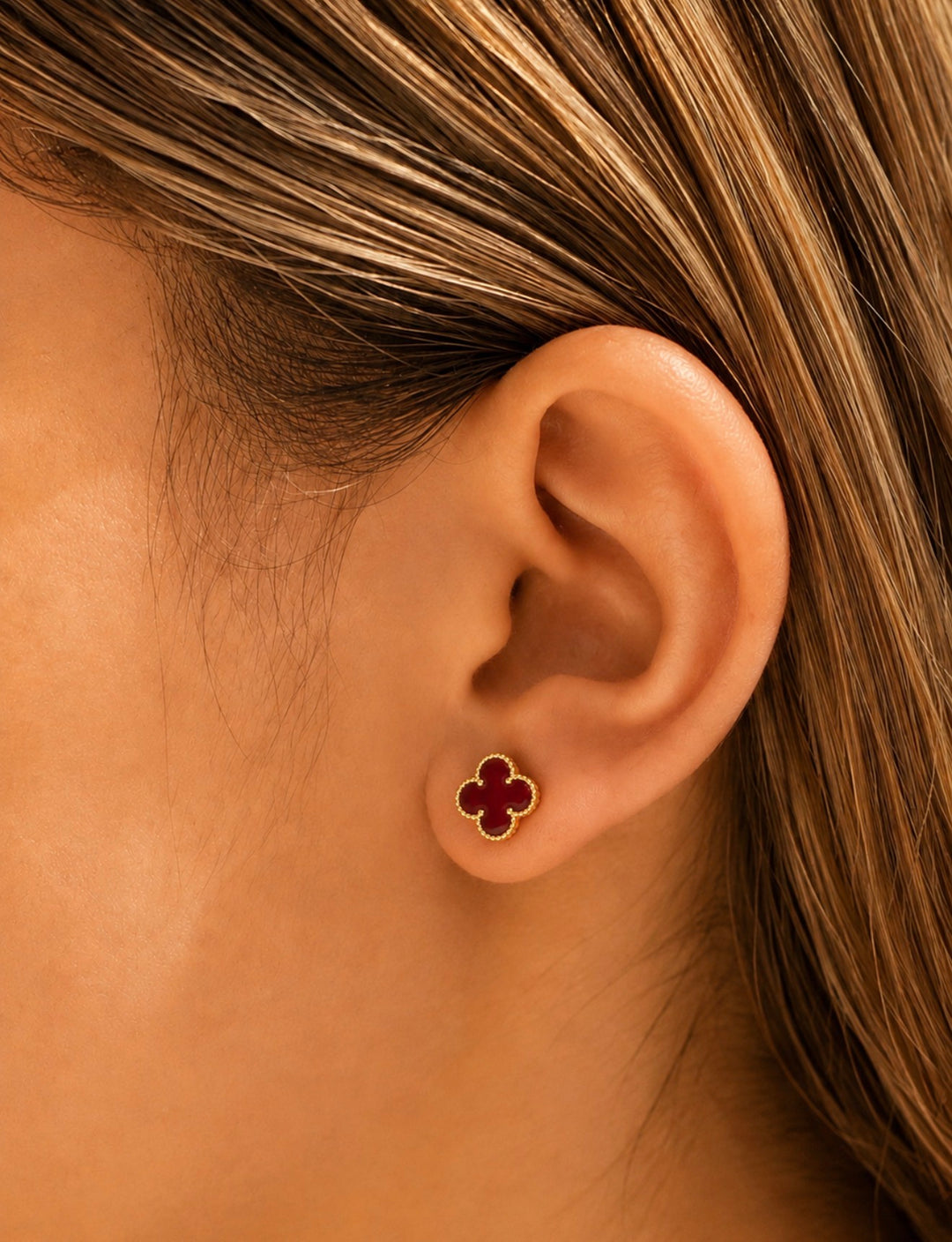 The Red Floral Studs