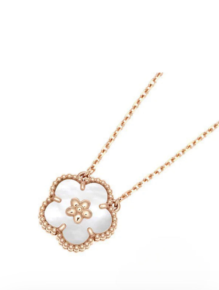 The Pearly White 8MM Floral Necklace