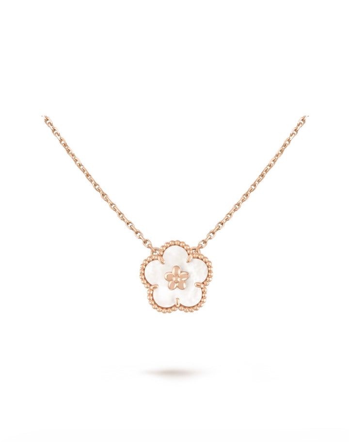 The Pearly White 8MM Floral Necklace