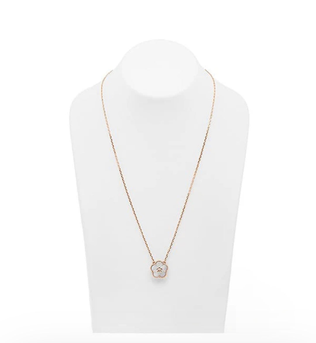 The Pearly White 8MM Floral Necklace