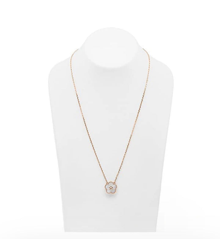 The Pearly White 8MM Floral Necklace