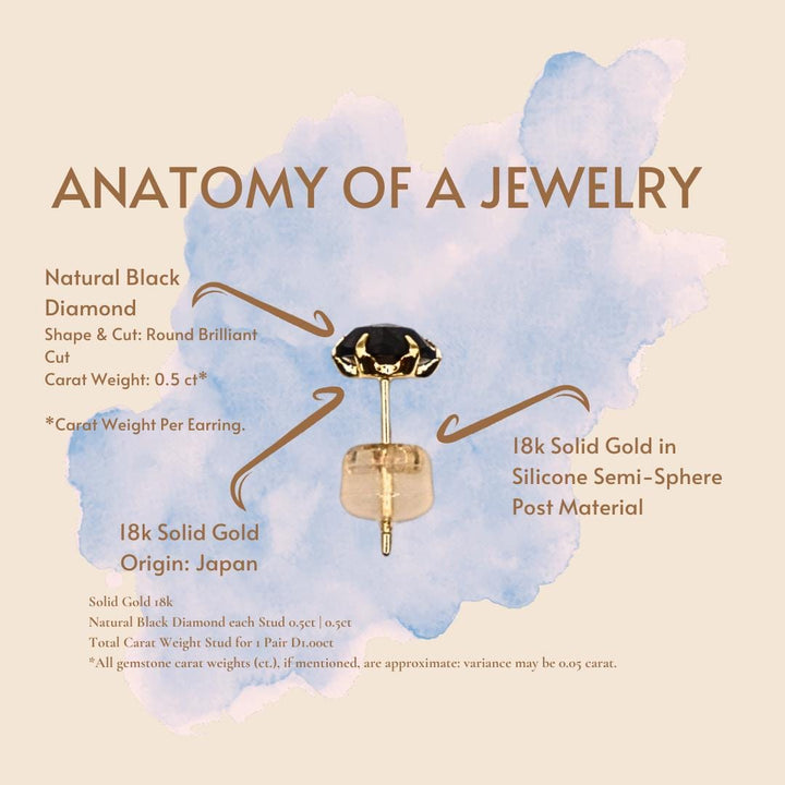 The Black Diamond Studs 1CT TW