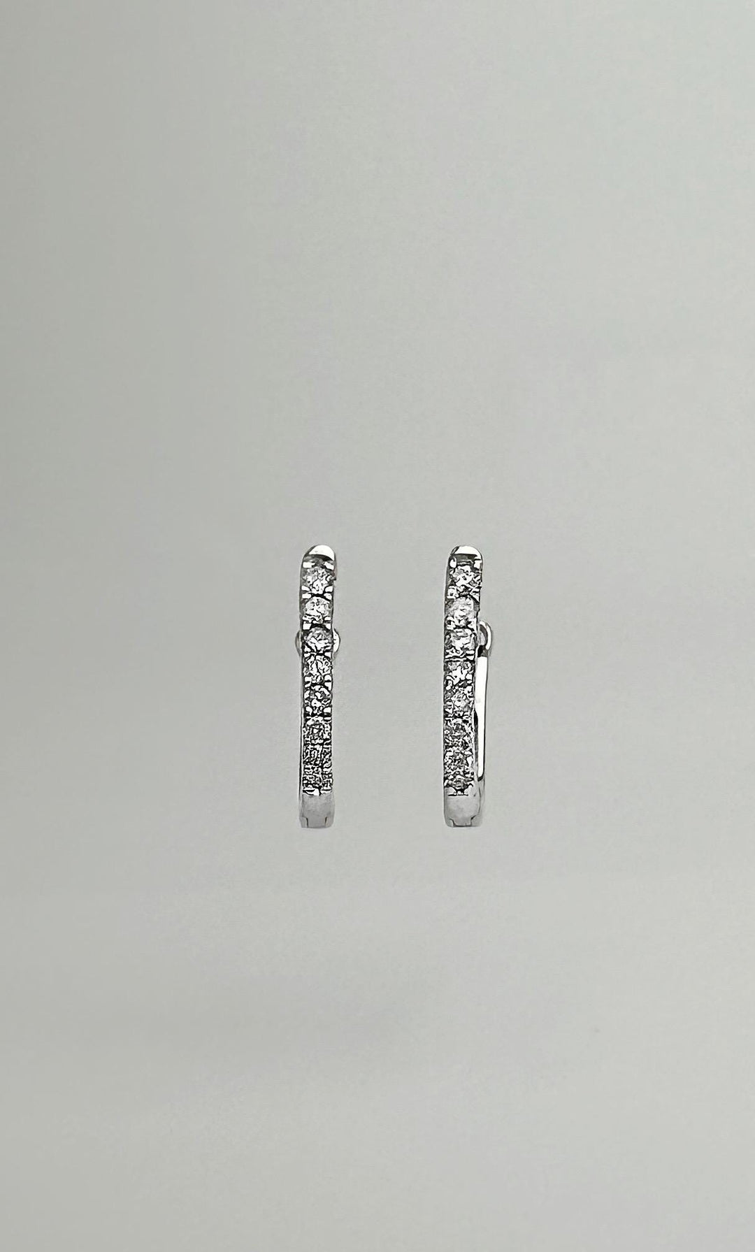 18K Solid Gold Natural Diamond U Hoop Huggies Earrings PAIR ,Fine Jewelry, loop Earrings , Dainty Minimalist Everyday Earrings