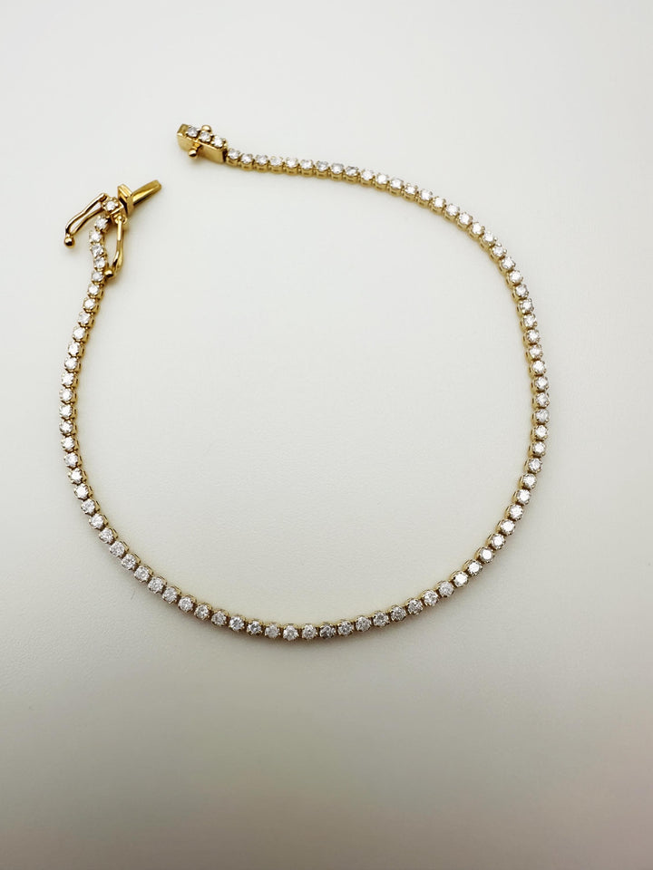 18K Solid Gold 1CT TW Tennis Bracelet Natural Diamond Bracelet Size 7 / Dainty Bracelet , Fine Jewelry , Stackable Bracelet / Gift For her