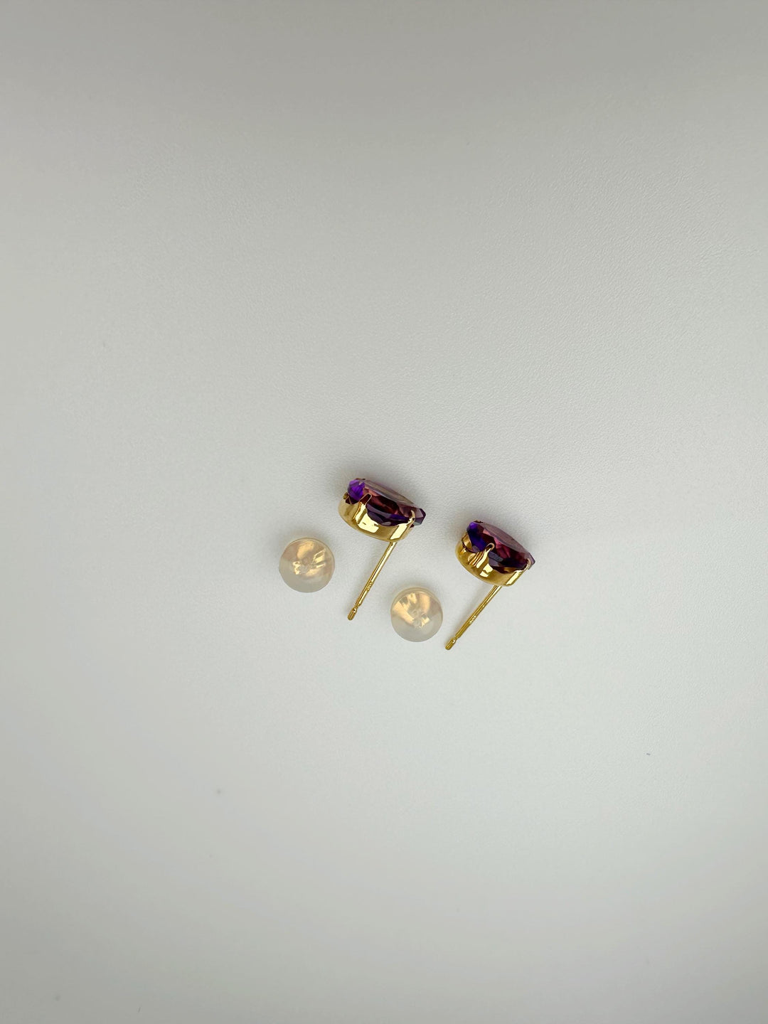 18K Solid Gold Amethyst Pear Stud Earrings (Pair) 1.8 CT in T.W. / August Birthstone / Pear Gemstone / Minimalist Earrings / Natural Stone