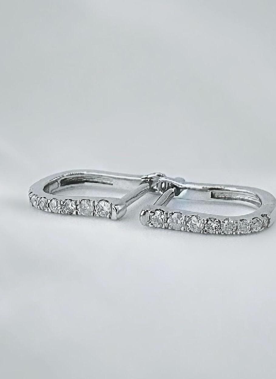 U SHAPED Diamond baby Huggies made of 18K solid gold and natural diamonds good for everyday wear , real gold jewelry , gift for Mother's Day